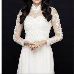 Modern Vietnamese Wedding Ao Dai Dress